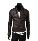 New Men's Slim Fit Zipper Designed PU Leather Jacket Coat * Free Post* 0309