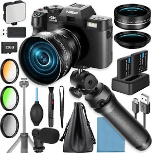 Digital Camera 4K 48MP 60FPS WiFi Autofocus Vlogging for YouTube with Microphone