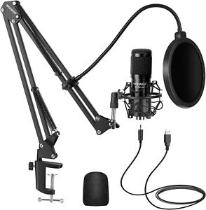 For PC Kit with Adjustable Mic, Cardioid Condenser Professional Microphone Combo