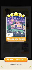 Monopoly go Making Music Album 5⭐Star Sticker Set 13 - Monopoly Tunes