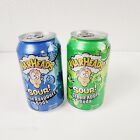 Two 12 Oz Cans Of Warheads Sour Soda One Blue Raspberry One Green Apple