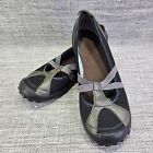 PRIVO by Clarks Size 8.5 Black Mesh Green Leather Comfort Flats Slip On Shoes