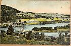 Little Falls New York Suspension Bridge Train Scenic View Vintage Postcard c1910