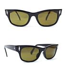 Classic Art Deco Sunglasses Vintage Black Shades Italy Rome 50s Unisex 48-20 135