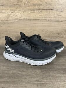 HOKA One One Mens Sneaker Clifton 7 Running Shoe Black 1110509 BWHT Size 9.5