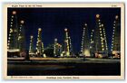 1945 Greetings From Fairfield Night Time In The Oil Fields Illinois IL Postcard