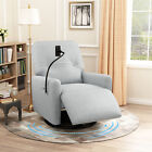 New ListingSwivel Power Recliner Chair Cozy Home Theater Chair with Phone Holder Fabric