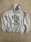 Vintage Yale University Hoodie-Grey-Mens Medium