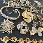 Vintage Gold Tone Crystal Jewelry Lot Givenchy Kramer Lisner Coro Giovanni Z8