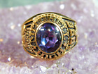 Men's Class Ring 1998 Mitchell High Purple Stone, Marked Jostens, Size 10, 16 gr
