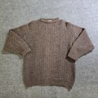 Black Sheep Sweater Mens Medium Brown Oiled Wool Chunky Knit Grandpa High Neck