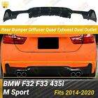 Fits 14-20 F32 BMW 435i 440i xDrive MP Style Rear Bumper Diffuser Quad Outlet