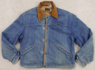 Vintage Wrangler Denim Jacket Mens Small Trucker USA Sherpa 70s Corduroy Collar