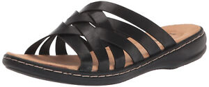 IZOD Women's Casual Sandals Cushioned (Black, Size 7.5) NWOB