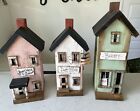 New ListingDecorative Wood Bird Houses, Antique Shop, Post Office and Bakery.
