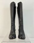 UGG Cierra Black Leather Ankle Wrap Side Zip Tall Boots Size 9