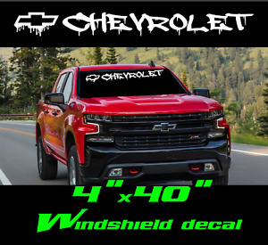 Chevrolet Chevy Windshield TRUCK Drip, Sport Banner USDM Decal Sticker silverado