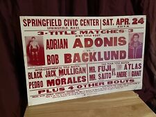 1970's  WWF WWE event poster, Andre the Giant, Bob Backlund, Springfield 17”x25”