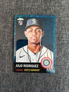 2022 Topps Chrome Platinum Blue Toile Julio Rodriguez Rookie Card  /199