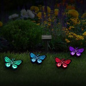 4-16pcs Solar String Fairy Butterfly Lights Garden Lawn Yard Pathway Lamp Decor