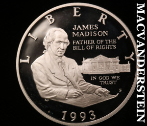1993-S James Madison Commemorative Silver Half Dollar - Gem Proof Lustrous #V746