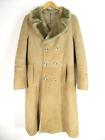 Sheepskin Coat - Long - Double Breasted - Beige - Vintage - Medium
