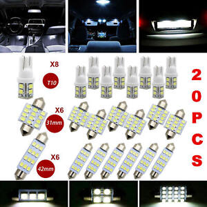 20pcs Car Interior White combo LED Map Dome Door Trunk License Plate Light bulbs (For: More than one vehicle)