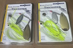 New ListingRick Clunn Trickster Spinnerbaits Lot Of 2 Chart/White 1/2 & 3/4 Oz Free Ship