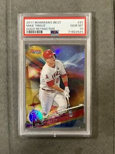 New Listing2017 Bowman’s Best Mike Trout GOLD REFRACTOR /50 #24 PSA 10