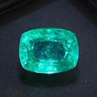 Certified 7 Ct Natural Colombian Green Emerald Cushion Sparkling AAA+ Gemstone