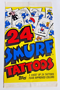 1982 VINTAGE SMURF TATTOO PACK 24 TATTOOS EACH PACK VOLUME DISCOUNTS NOS