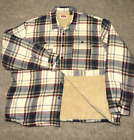 Wrangler Shirt Mens 3XL Sherpa Lined Jacket Flannel Shacket Outdoor Button Plaid