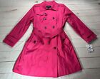 NWT London Fog Collection Womens Trench Coat Pink XL Double breasted Chambray