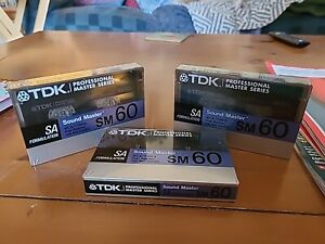 TDK SM 60 Professional Master Series Tape SA Formulation EIC II/Type II Lot of 3