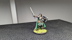 Female Human Fighter painted mini by Reaper Miniatures for RPGs D&D
