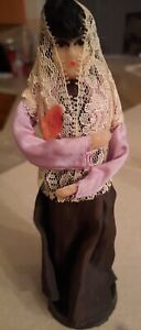 Vintage Handmade Muslim Woman In Burkah Doll Made in Bangladesh Heart House