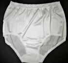 Lorraine Silky Shiny Nylon Lace Trim Panty Panties Brief Pearl White LR102 Sz 6