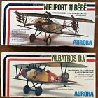 Lot of 2 Aurora WW1 Biplane Models~German Albatross + French Neuport 11 Bébé EUC
