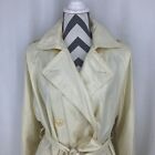 Vintage Evan-Picone Yellow Double Breasted Epaulets Belted Lined Trench Coat