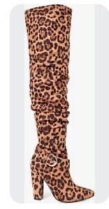 Women's Animal Print Boots Wide Calf Pascale Size 9 New