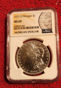 2021 d .999 silver Morgan dollar NGC MS 69