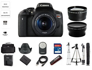 Canon EOS Rebel T6i 24.2MP DSLR Camera With 18-55mm Zoom Lens (3 LENSES)