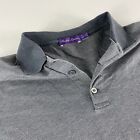Ralph Lauren Purple Label Polo Shirt Mens Large Grey Herringbone Cotton Italy