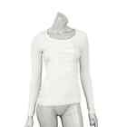 AKRIS Punto Women's Ruffle front long sleeve blouse in off white ivory size 6