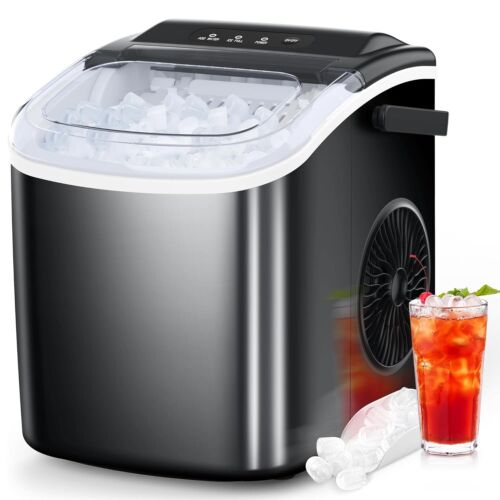 COWSAR Countertop Ice Maker, 9 Bullet Ice Cubes in 6 Mins 26.5lbs in 24Hrs