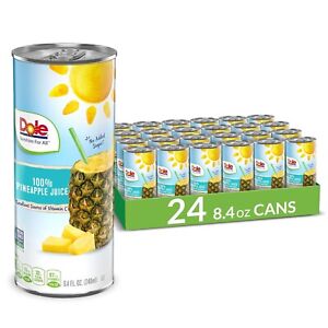 Dole Juice 100% Pineapple 8.4oz 24 cans