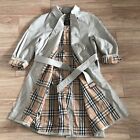 Burberry's Trench Coat NOVA CHECK VINTAGE jacket mens LINED GRAY SIZE 37in S