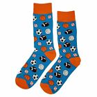 NWT Sport Ball Dress Socks Novelty Men 8-12 Blue and Orange Crazy Fun Sockfly