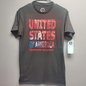 NEW Mens Official 2022 FIFA World Cup Qatar - USA United States Black T-Shirt
