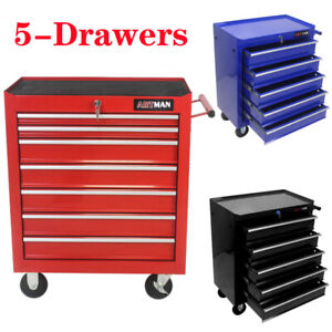 5 Drawers Rolling Tool Chest Tool Storage Cabinet Garage Cart with Wheels